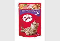 Wet cat food with turkey and rabbit 100g