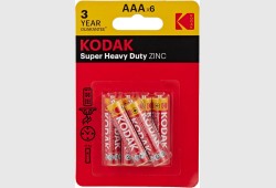 Kodak Super Heavy Duty Zinc AAA Batteries 6-Pack