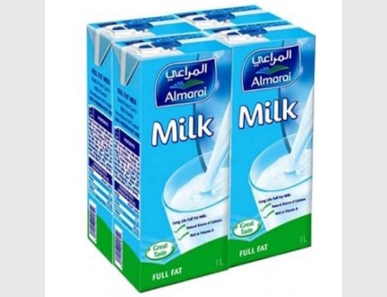 المراعي حليب خالي الدسم 1 لتر 4 حبات